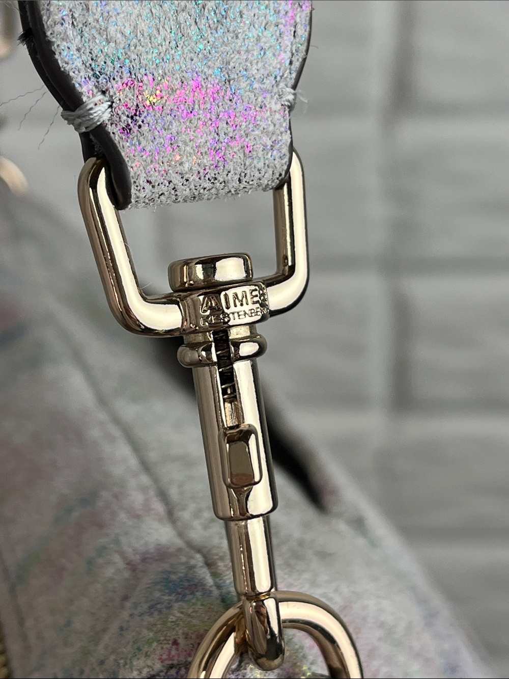AIMEE KESTENBERG SUEDE LEATHER NUBUCK IRIDESCENT FOLDOVER CROSSBODY BAG GOLD - Picture 8 of 16